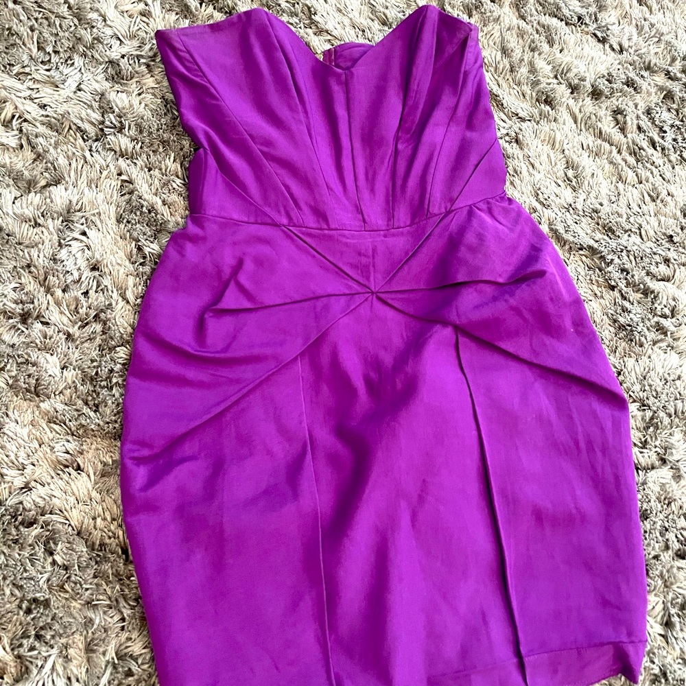 Strapless Purple Top Shop mini dress